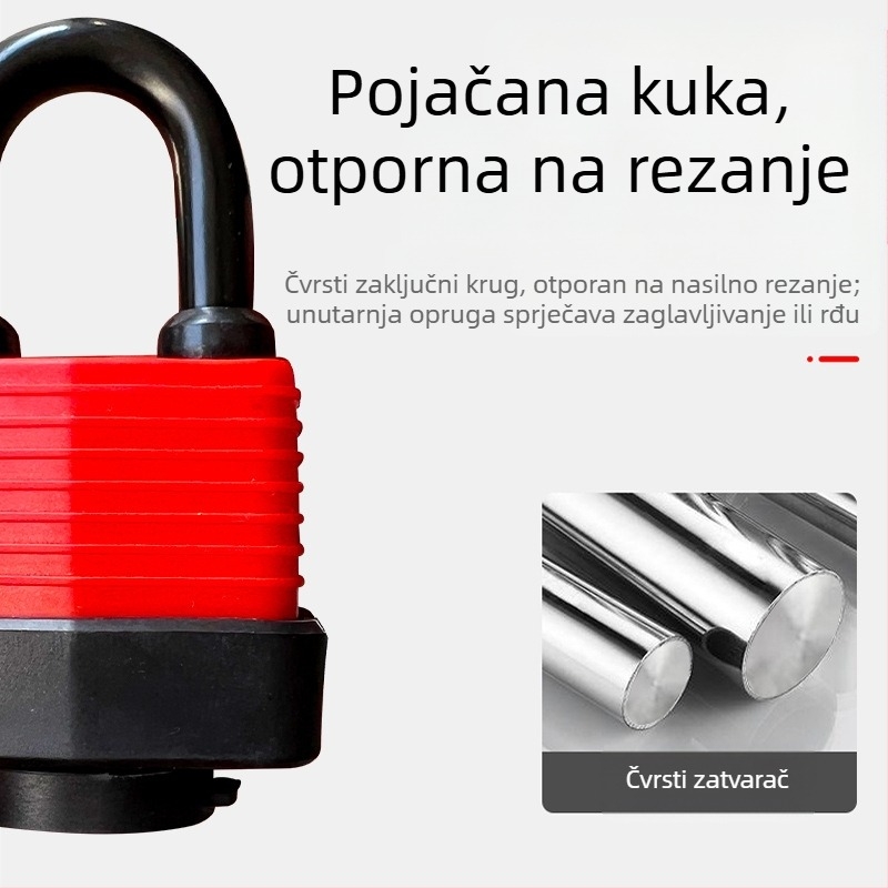 Vodootporna brava s kućištem – podesivi model; čelično tijelo, bakreno jezgro; Xi Bao; za ormariće, vrata domova, prozore protiv krađe, teretne odjeljke