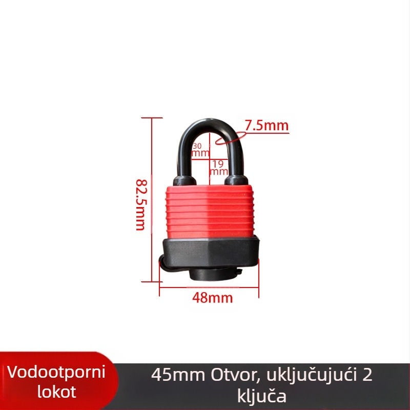 Vodootporna brava s kućištem – podesivi model; čelično tijelo, bakreno jezgro; Xi Bao; za ormariće, vrata domova, prozore protiv krađe, teretne odjeljke