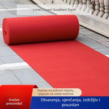 Crveni svečani ravni tepih za izložbe, vjenčanja, pozornice i otvorenje restorana – jednobojni