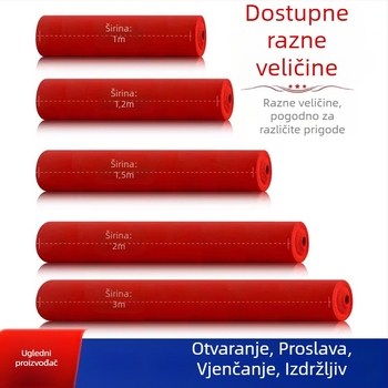 Crveni svečani ravni tepih za izložbe, vjenčanja, pozornice i otvorenje restorana – jednobojni