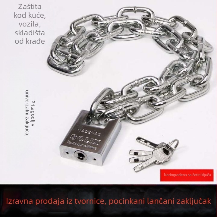 Lančani lokot za bicikle i motocikle, željezni, model 11, marka Three-board ax