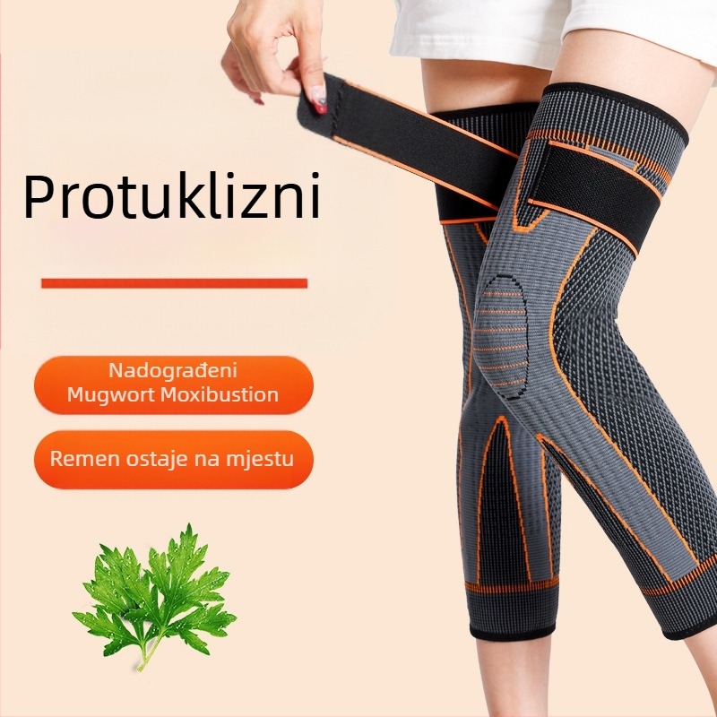 Zaštita za koljeno s Wormwood trakom, poliestersko vlakno, trodimenzionalno grijanje, model Wormwood strap lengthened kneecap, podrijetlo Jinhua Zhejiang