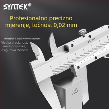 Syntek Vernier kaliper, nehrđajući čelik, zatvorenog tipa, industrijske kvalitete