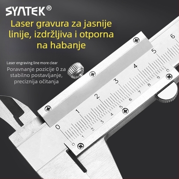 Syntek Vernier kaliper, nehrđajući čelik, zatvorenog tipa, industrijske kvalitete