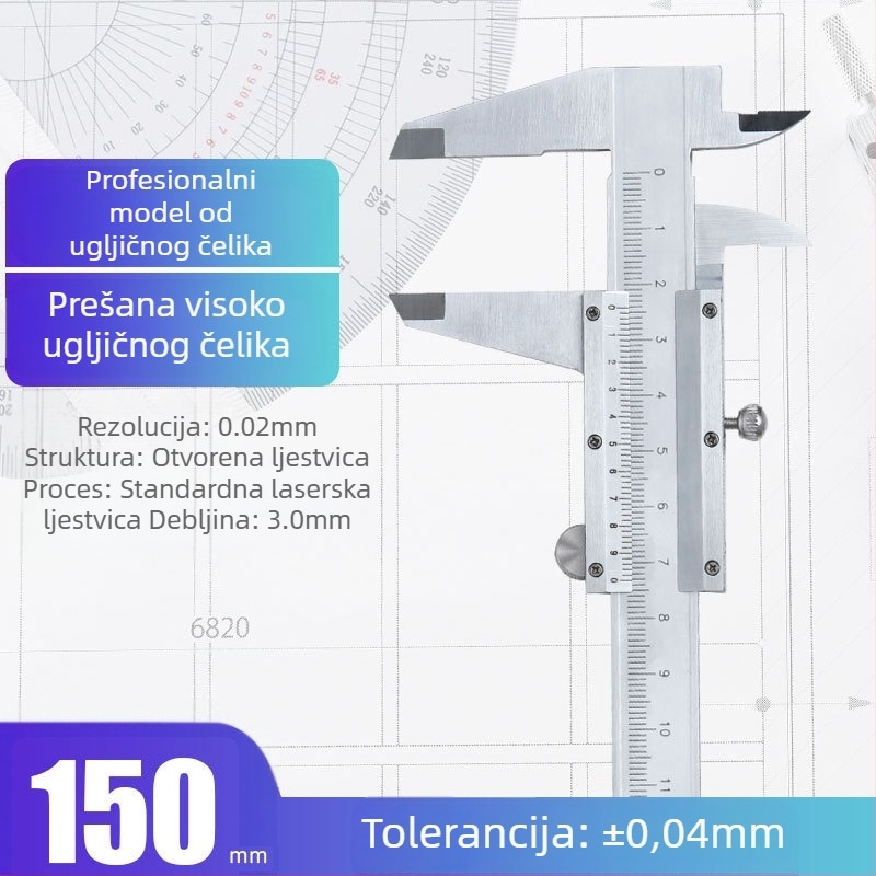 Syntek Vernier kaliper, nehrđajući čelik, zatvorenog tipa, industrijske kvalitete