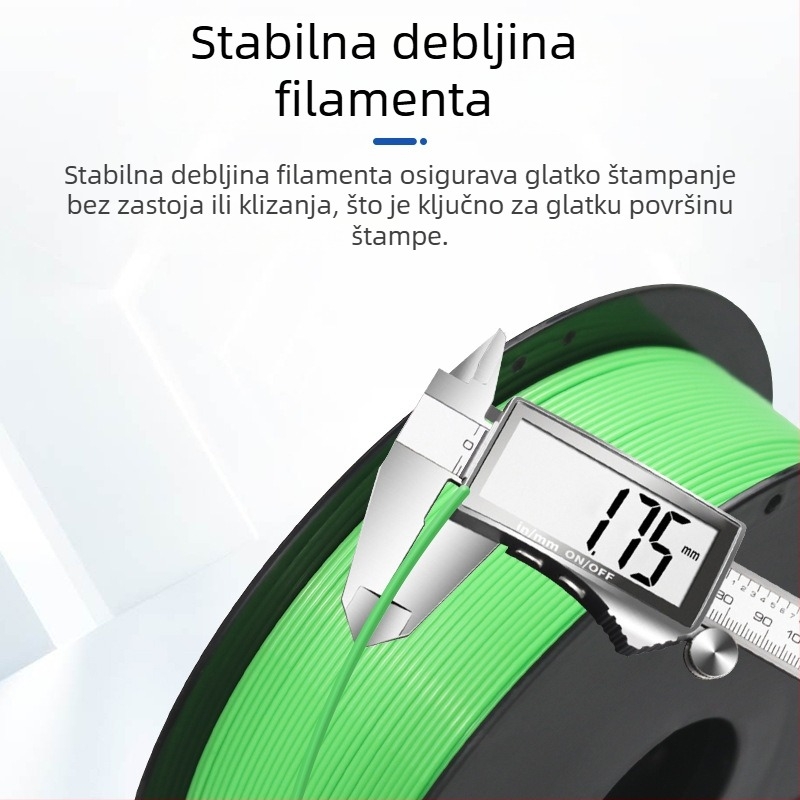 PLA 3D filament za ispis, promjer 1,75 mm, kružni presjek, duljina otprilike 330 m