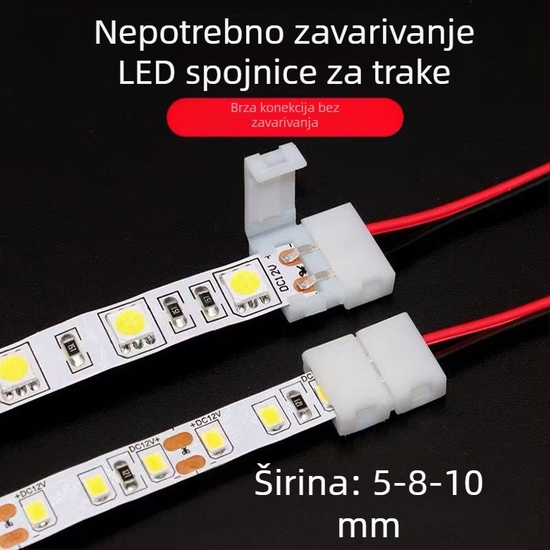 LED trak bez zavarivanja – spojni konektor s kopčom za pričvršćivanje i kristalnom glavom terminala, gola ploča, niska napetost