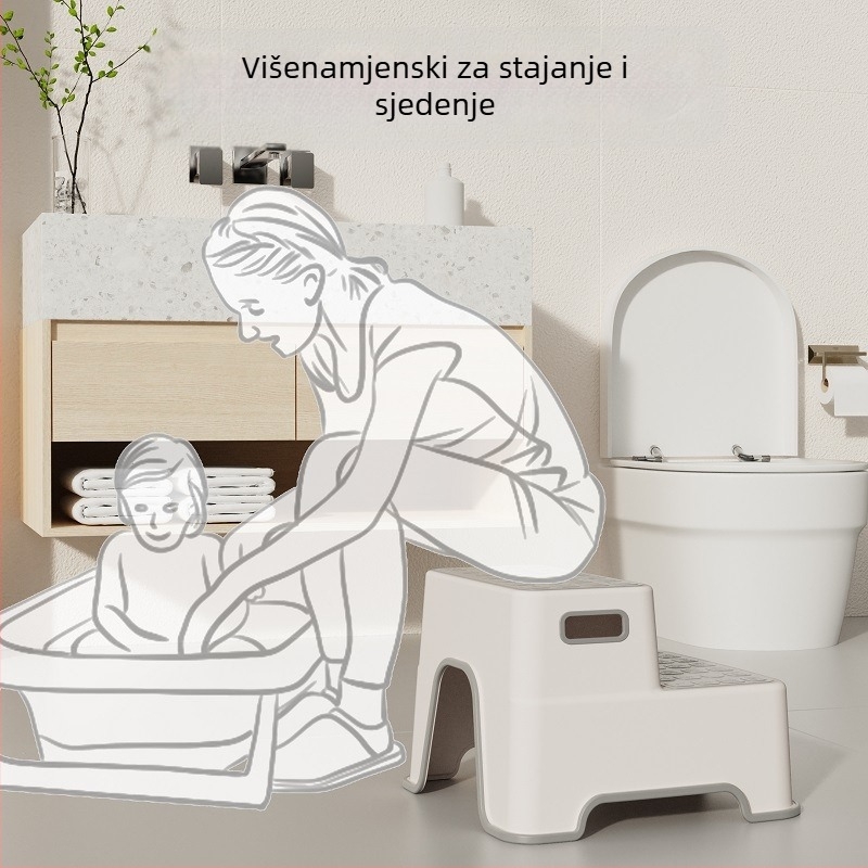 Toaletna korak-stolica s dvostrukom platformom za pranje ruku, povećava visinu, protuklizna kupaonica, plastična konstrukcija, podrijetlo Zhejiang, brend Little Sugar Boy