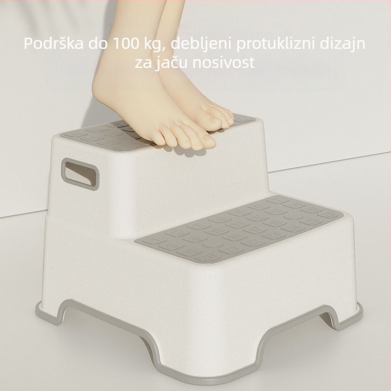 Toaletna korak-stolica s dvostrukom platformom za pranje ruku, povećava visinu, protuklizna kupaonica, plastična konstrukcija, podrijetlo Zhejiang, brend Little Sugar Boy
