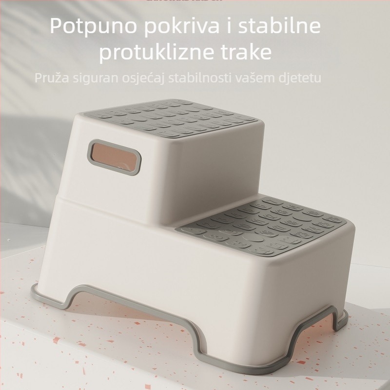 Toaletna korak-stolica s dvostrukom platformom za pranje ruku, povećava visinu, protuklizna kupaonica, plastična konstrukcija, podrijetlo Zhejiang, brend Little Sugar Boy