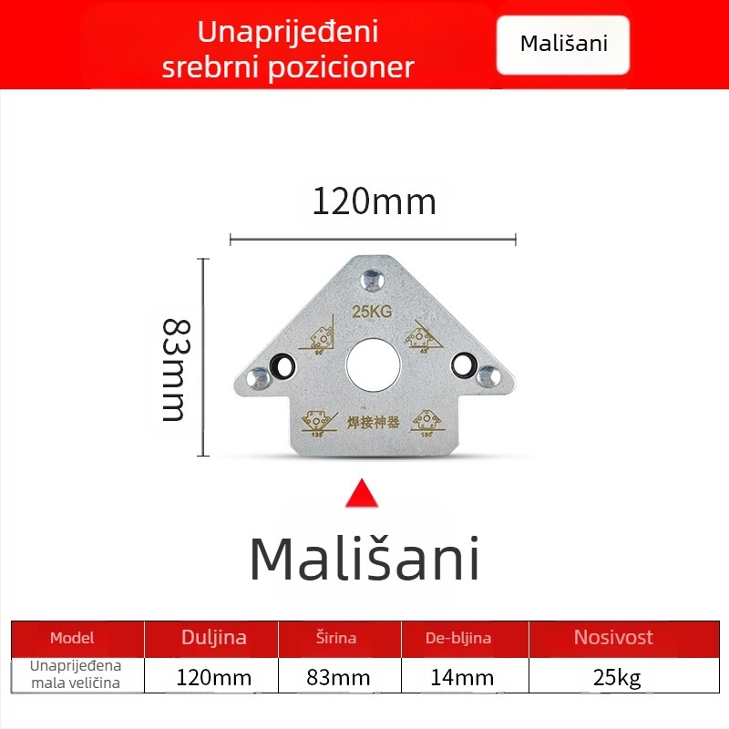 Magnetski pozicioner za zavarivanje – ZHCY, nehrđajući čelik, pravokutni i više-kutni dizajn, ručni pogon, automatsko napajanje