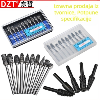 Drvoobradne rotirajuće brusne glave – 10 kom, ugljična čelika, marka DZT/Dongzhe