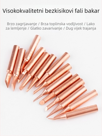 Vrh za lemilicu od čistog bakra, unutarnje grijanje, konstantna temperatura, oštar vrh, vrh u obliku kopita