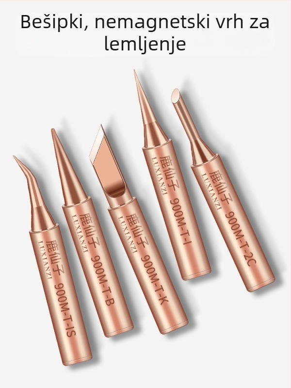 Vrh za lemilicu od čistog bakra, unutarnje grijanje, konstantna temperatura, oštar vrh, vrh u obliku kopita