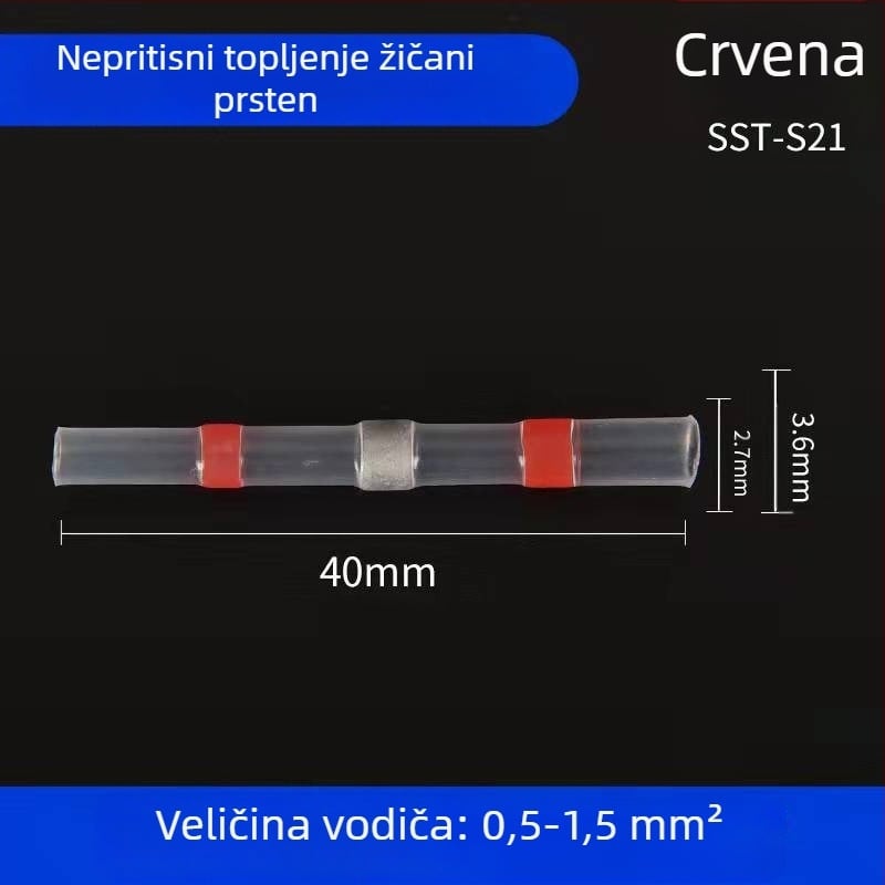 Set od 50 komada spajajućih prstenova i termički sklopnih terminala s cijevima, ZJBOSAI, izolacijski materijal PE, kućište PE, za električare, nominalna snaga 24