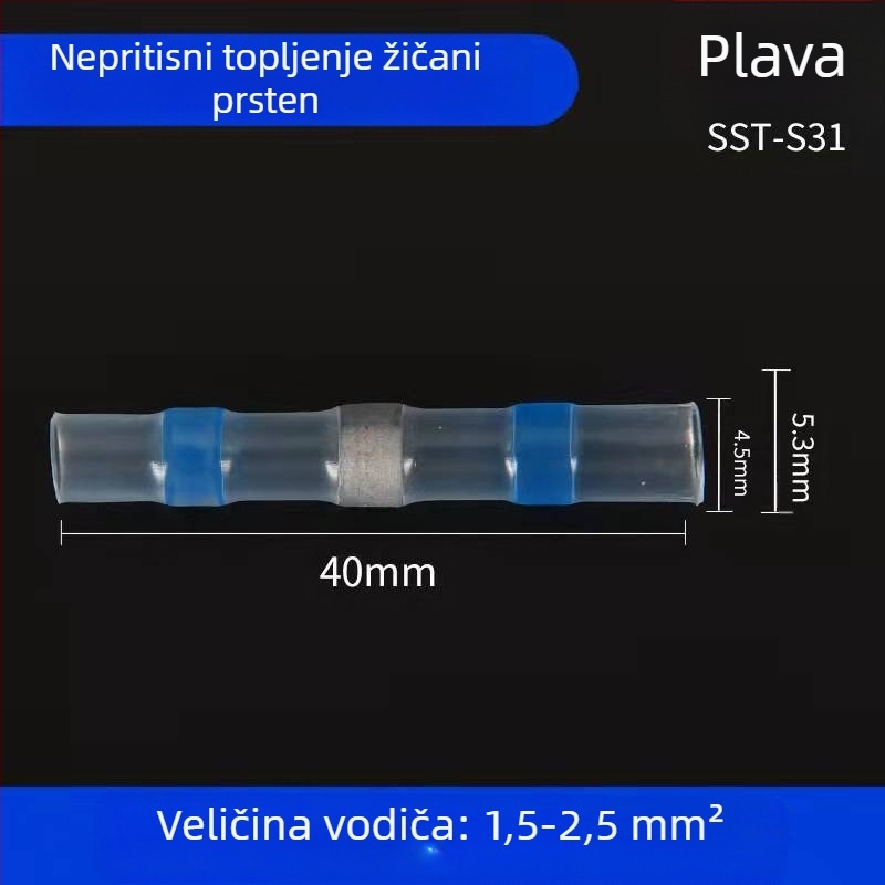 Set od 50 komada spajajućih prstenova i termički sklopnih terminala s cijevima, ZJBOSAI, izolacijski materijal PE, kućište PE, za električare, nominalna snaga 24