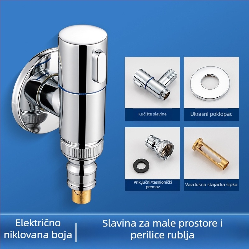 Perilica rublja kran s bakrenim tijelom, ventil tipa T, navojni spoj, keramički jezgreni ventil, raspon temperature 0–90°C