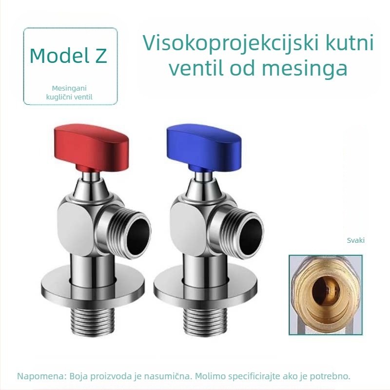 304 nehrđajući čelik trostruki kutni ventil, zidni, za WC, bojler i slavinu, radni tlak 0.8 MPa