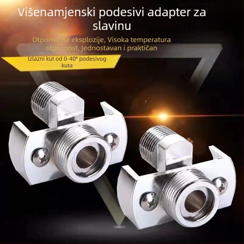 Bakreni univerzalni kutni tuš ventil – pribor za ugradnju, ugrađen u zid, produžen, prilagodljiv kut