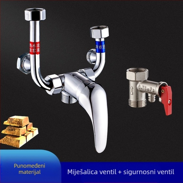 Električni miješajući ventil za bojler — pribor za tuš s U-oblikom miješanja, model 88543, stil moderna jednostavnost