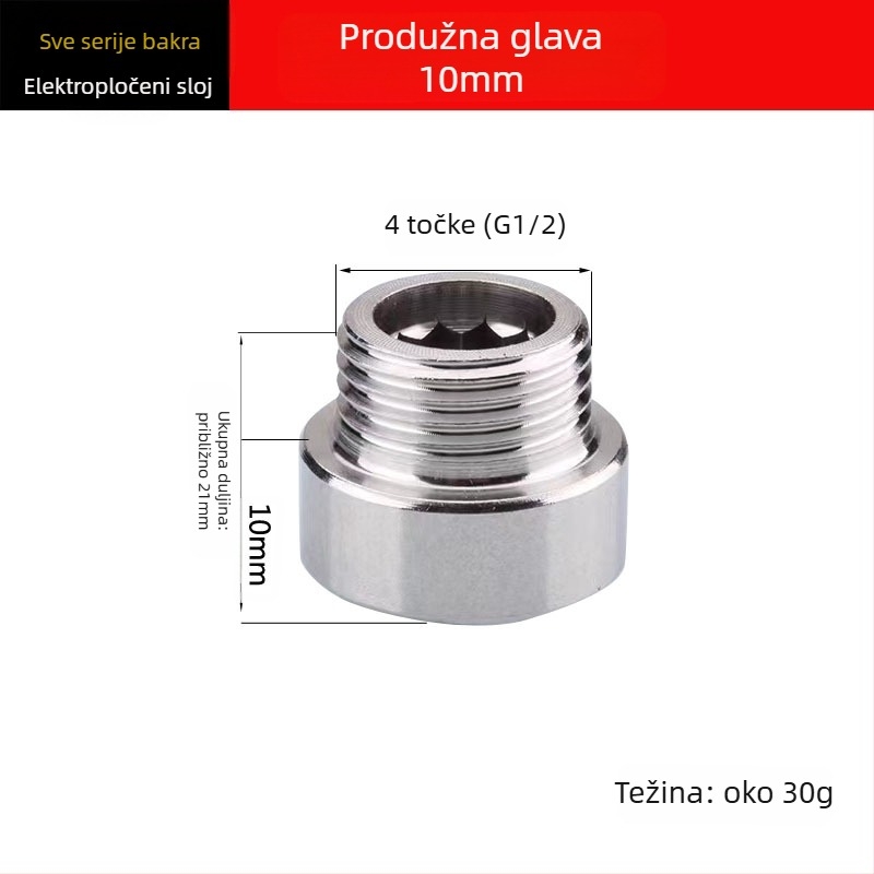 Vijčani produžni spoj za alate, dvostruke glave, debeli cijevni fiting