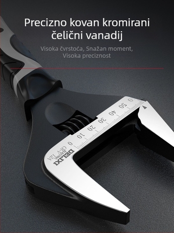 Prilagodljivi ključ s velikim otvorom, višenamjenski ručni alat, krom-vanadijeva čelika