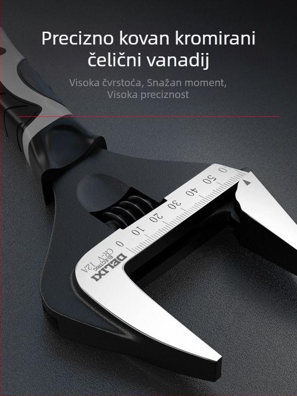 Prilagodljivi ključ s velikim otvorom, višenamjenski ručni alat, krom-vanadijeva čelika