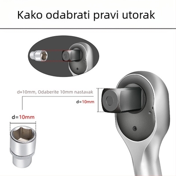 Racijski ključ za moment, set od 8 komada, krom-vanadij čelik, polirani završetak, preciznost ±3