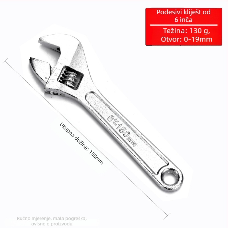 Ključ s regulacijom velikog otvora, višenamjenski kupaonski i cijev ključ, ručni alati za popravak | Marke: Other; Materijal: visoko ugljično čelika; Vrsta: pokretni ključ