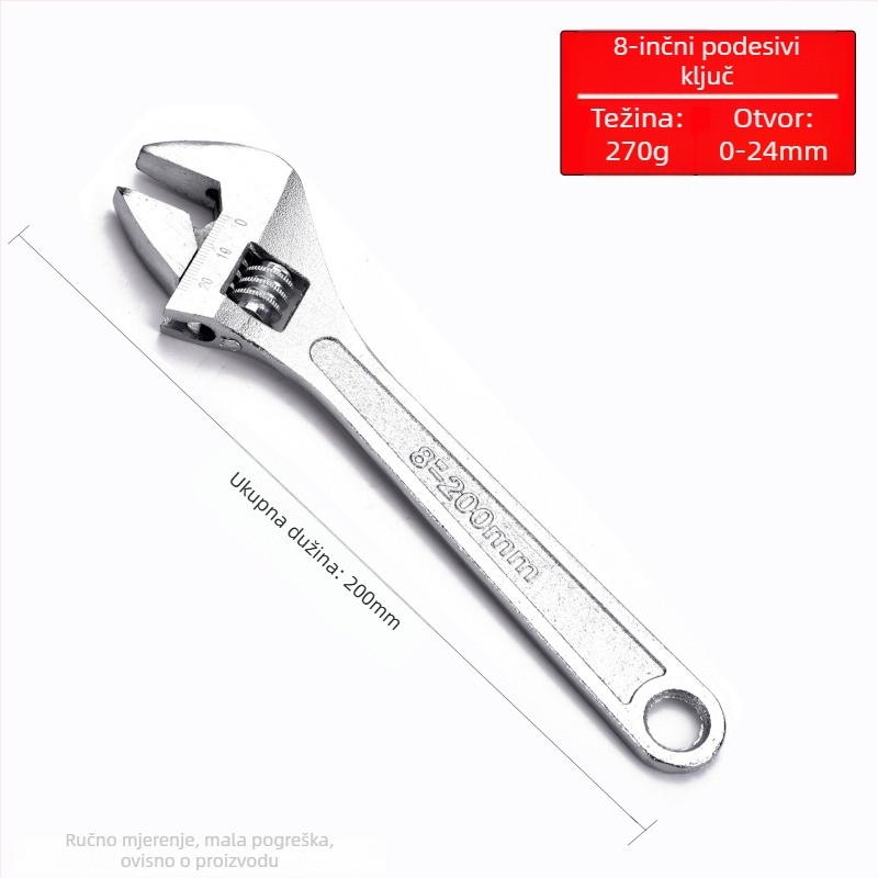 Ključ s regulacijom velikog otvora, višenamjenski kupaonski i cijev ključ, ručni alati za popravak | Marke: Other; Materijal: visoko ugljično čelika; Vrsta: pokretni ključ