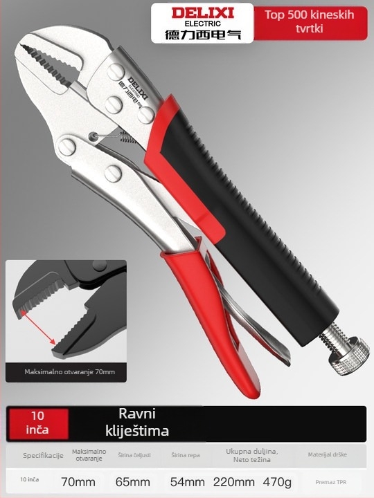 Set višenamjenskih klešta i ključeva, uključuje vodovodne klešta i stezalice