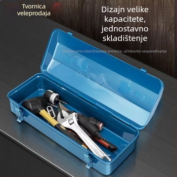 Metalna kutija za alate, prenosna, višenamjenska, za kućnu i automobilsku pohranu, univerzalno za popravke automobila
