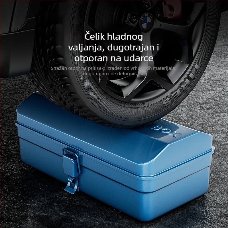 Metalna kutija za alate, prenosna, višenamjenska, za kućnu i automobilsku pohranu, univerzalno za popravke automobila