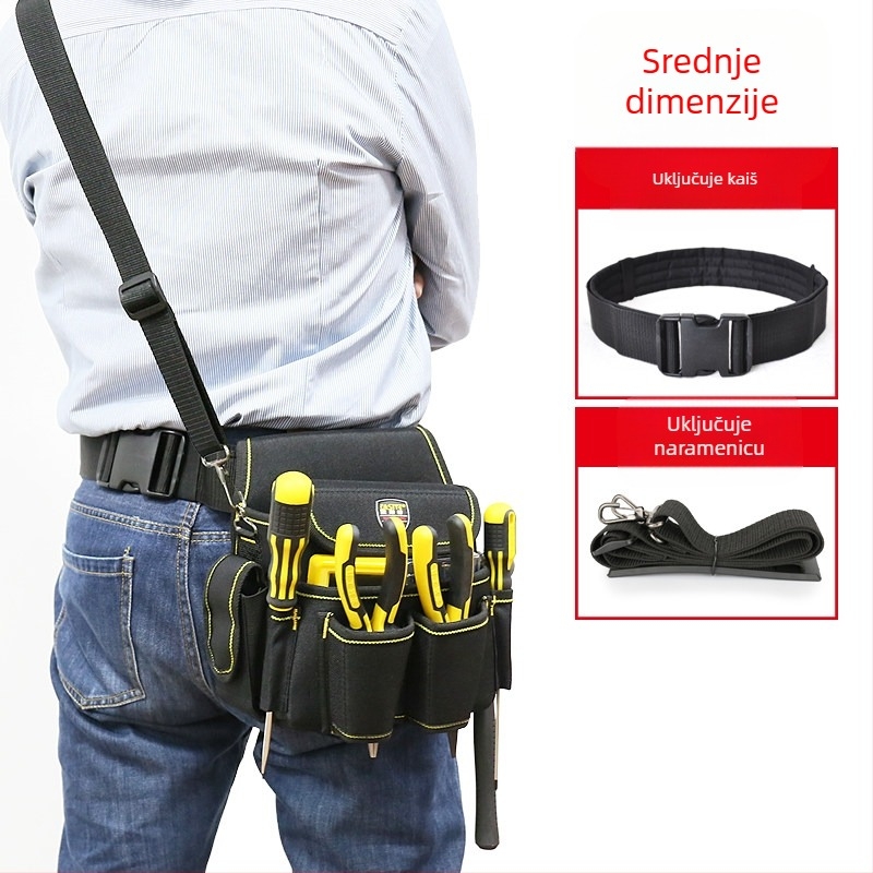 Pojasna torba za alate za električare i stolare, debelo platno, višefunkcionalna visića torba