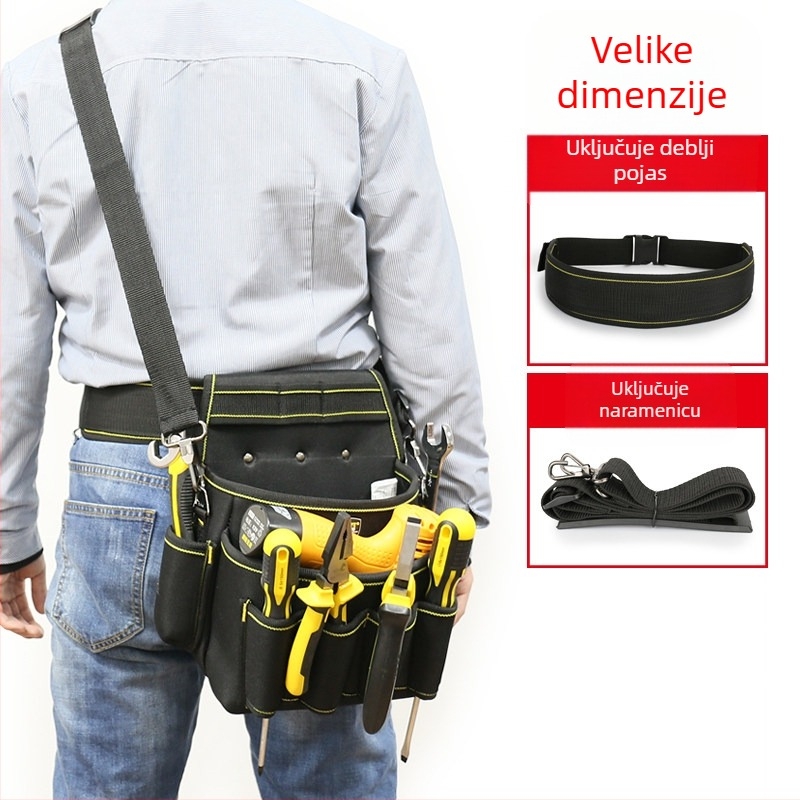 Pojasna torba za alate za električare i stolare, debelo platno, višefunkcionalna visića torba