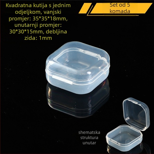 Prozirna plastična mini kutija za skladištenje s poklopcem za elektroničke dijelove i vijke — otporna na prašinu, 18 L, japanski stil, proizvedeno u Japanu
