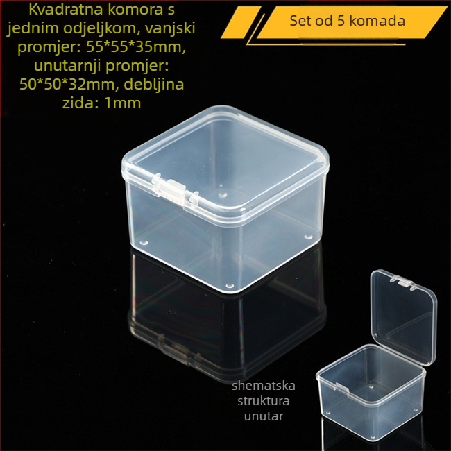 Prozirna plastična mini kutija za skladištenje s poklopcem za elektroničke dijelove i vijke — otporna na prašinu, 18 L, japanski stil, proizvedeno u Japanu