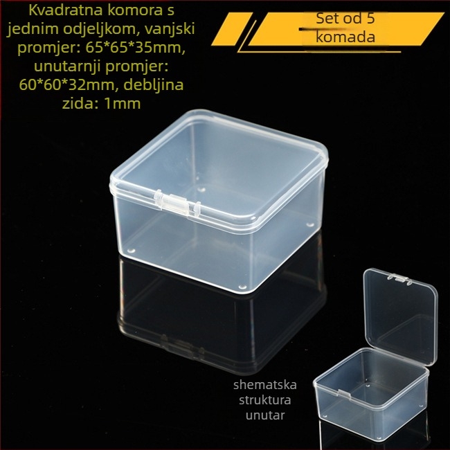 Prozirna plastična mini kutija za skladištenje s poklopcem za elektroničke dijelove i vijke — otporna na prašinu, 18 L, japanski stil, proizvedeno u Japanu