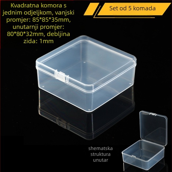Prozirna plastična mini kutija za skladištenje s poklopcem za elektroničke dijelove i vijke — otporna na prašinu, 18 L, japanski stil, proizvedeno u Japanu
