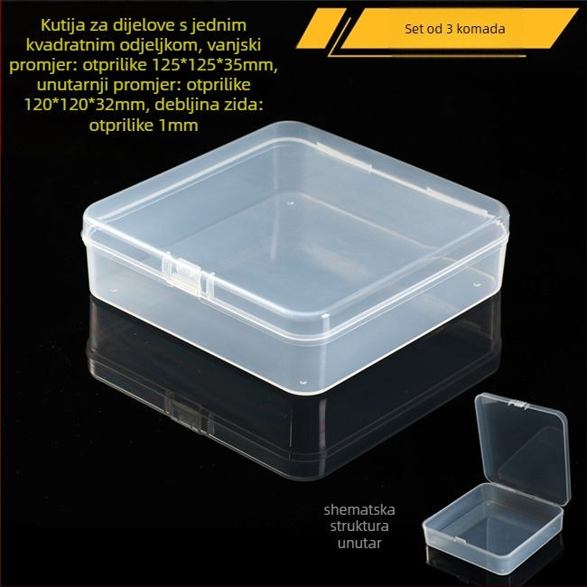Prozirna plastična mini kutija za skladištenje s poklopcem za elektroničke dijelove i vijke — otporna na prašinu, 18 L, japanski stil, proizvedeno u Japanu