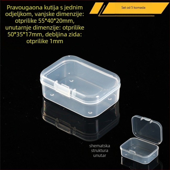 Prozirna plastična mini kutija za skladištenje s poklopcem za elektroničke dijelove i vijke — otporna na prašinu, 18 L, japanski stil, proizvedeno u Japanu