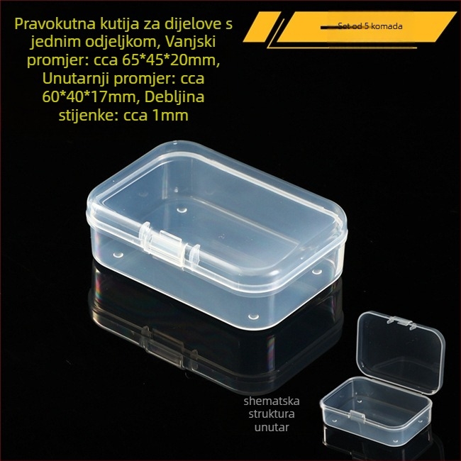 Prozirna plastična mini kutija za skladištenje s poklopcem za elektroničke dijelove i vijke — otporna na prašinu, 18 L, japanski stil, proizvedeno u Japanu