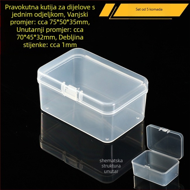 Prozirna plastična mini kutija za skladištenje s poklopcem za elektroničke dijelove i vijke — otporna na prašinu, 18 L, japanski stil, proizvedeno u Japanu