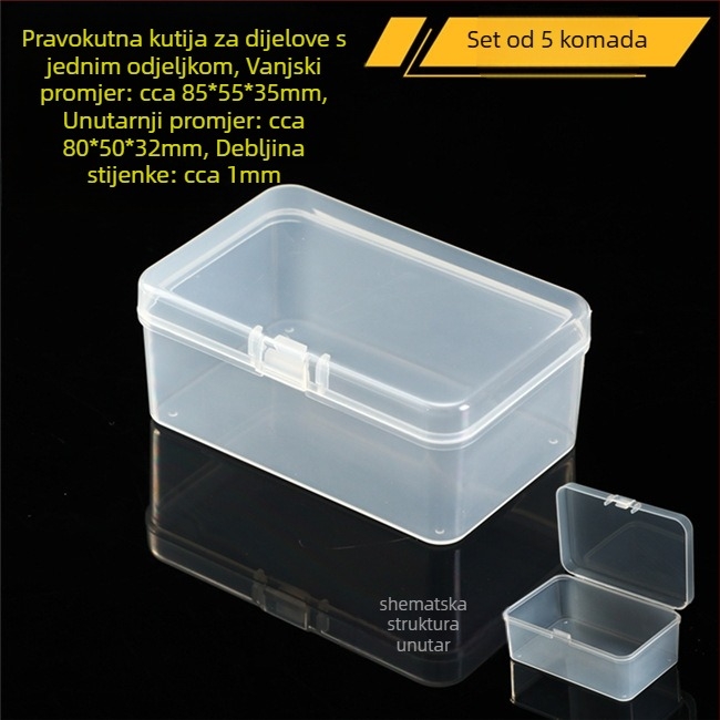 Prozirna plastična mini kutija za skladištenje s poklopcem za elektroničke dijelove i vijke — otporna na prašinu, 18 L, japanski stil, proizvedeno u Japanu