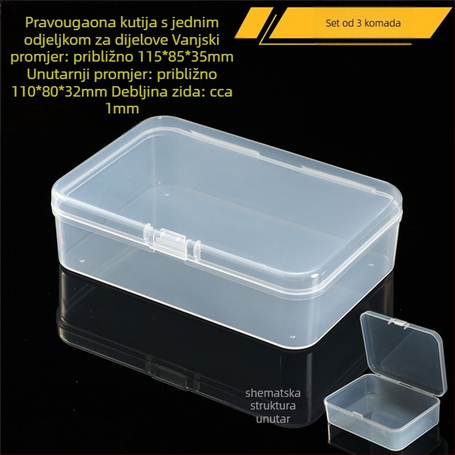 Prozirna plastična mini kutija za skladištenje s poklopcem za elektroničke dijelove i vijke — otporna na prašinu, 18 L, japanski stil, proizvedeno u Japanu