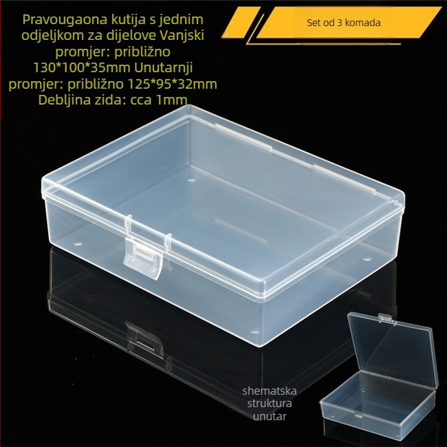 Prozirna plastična mini kutija za skladištenje s poklopcem za elektroničke dijelove i vijke — otporna na prašinu, 18 L, japanski stil, proizvedeno u Japanu