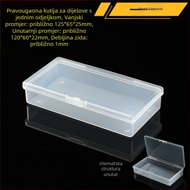 Prozirna plastična mini kutija za skladištenje s poklopcem za elektroničke dijelove i vijke — otporna na prašinu, 18 L, japanski stil, proizvedeno u Japanu