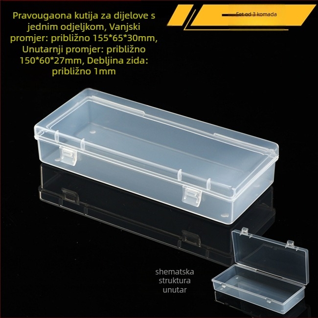 Prozirna plastična mini kutija za skladištenje s poklopcem za elektroničke dijelove i vijke — otporna na prašinu, 18 L, japanski stil, proizvedeno u Japanu
