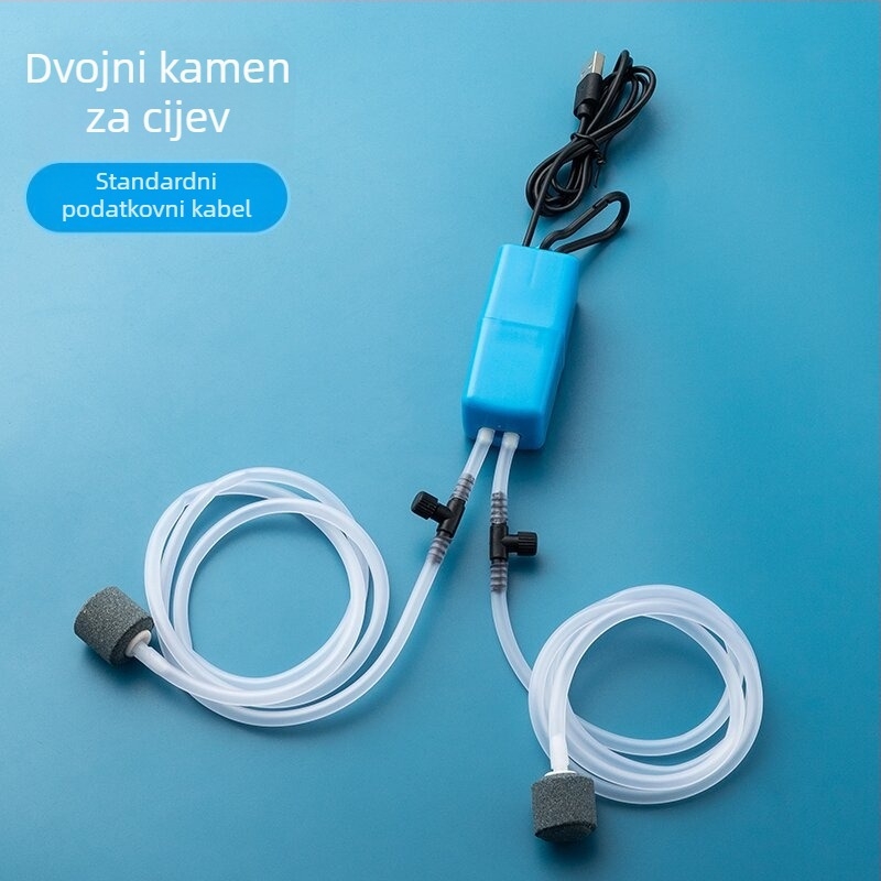 Bao shangya USB dvostruki aerator za akvarij, prenosni za unutarnju/ vanjsku upotrebu, dvostruka glava, model 370, težina 150 g, Uvoz: Ne, Ovlaštene privatne marke: Ne