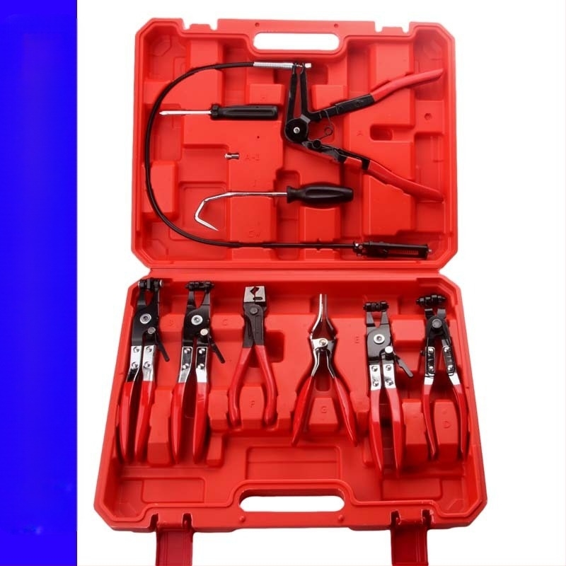 Set od 9 komada klešta za zatezanje cijevi automobila — Visokougljična čelična konstrukcija, Neutralna marka, Za auto, Težina 1